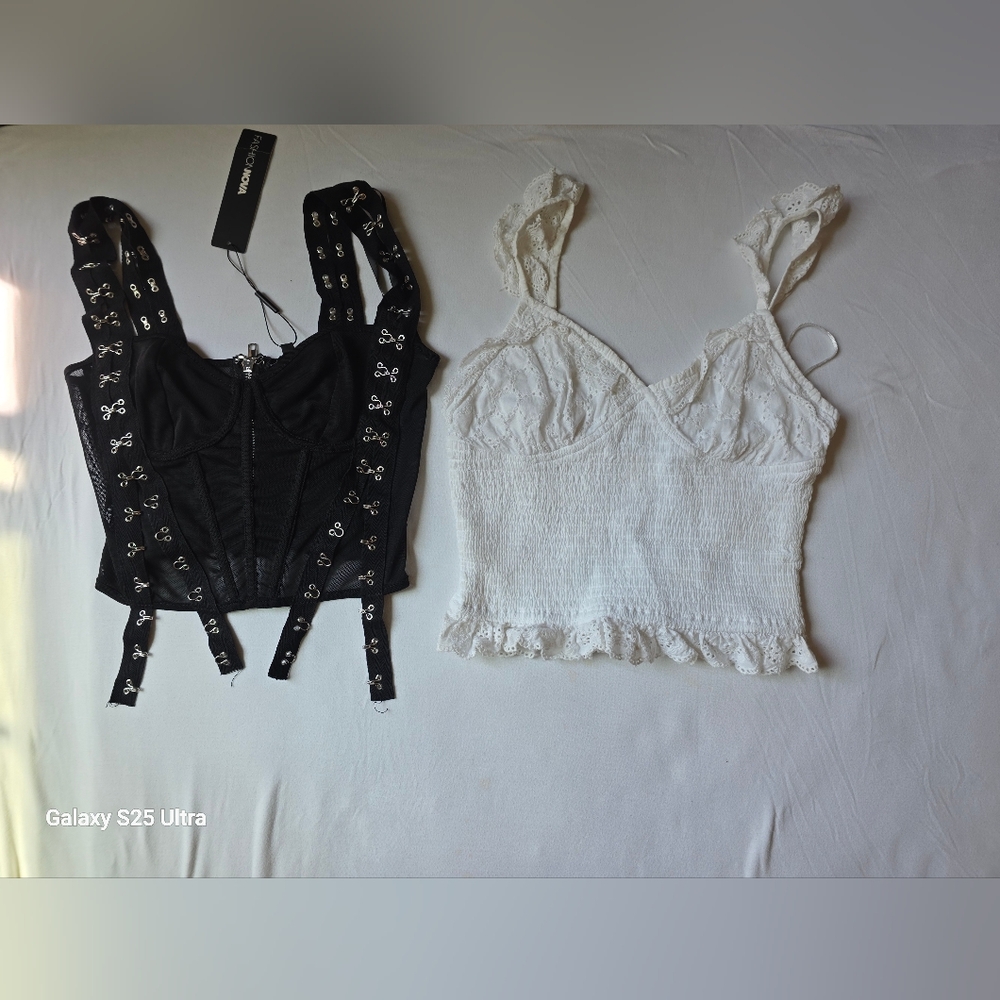Fashion Nova Black and White Camisole Duo